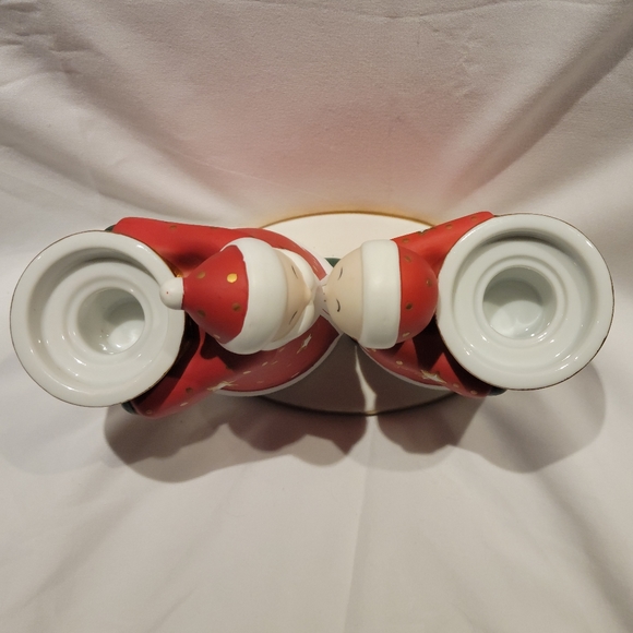 PartyLite Holiday Cheer Kissing Clauses Taper/TeaLite Holder in Box - Picture 3 of 7